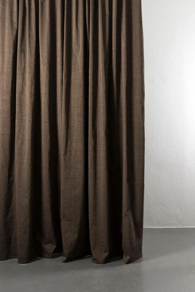 Cotton & Linen Curtains "Belize" in Bronze & Black Colors - Image 3