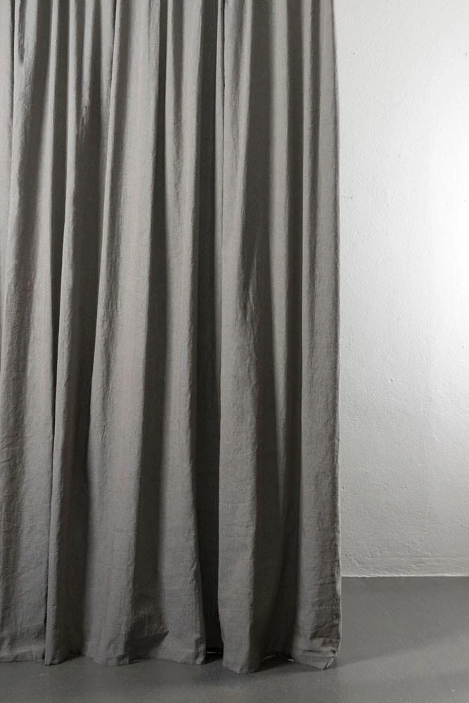 Cotton & Linen Curtains "Belize" in Light Blue & Grey Colors - Image 3